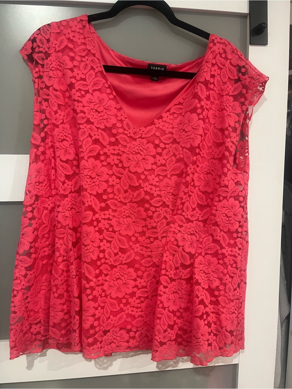 torrid Rose Pink Lace V-Neck Blouse